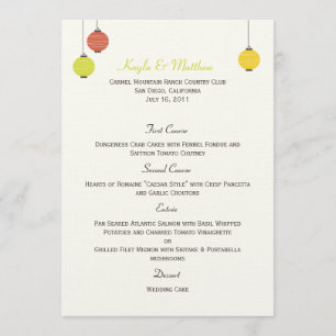 ランタぶら下がったンのメ結婚ニューカード メニュー