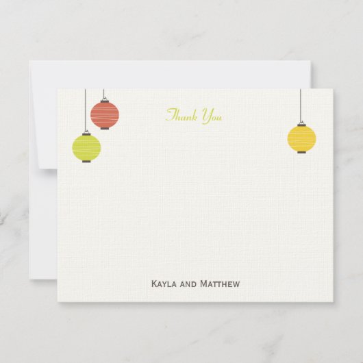 ランタぶら下がったンズフラットサンキューカード ノートカード (正面)