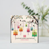 ランタカラフルンズさくらんぼツリーバーズ春の結婚式 招待状 (スタンド正面)