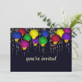 ランタカラフルンパーティの招待状 招待状 (スタンド正面)