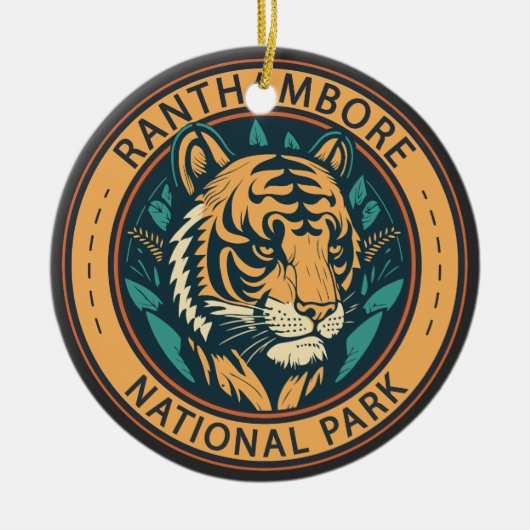 ランタムボア国立公園インドヴィンテージ セラミックオーナメント (正面)