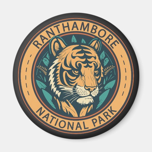 ランタムボア国立公園インドヴィンテージ マグネット (正面)