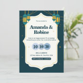 ランタモダンン結婚式招待状 招待状 (スタンド正面)