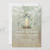 ランタンおよびベビーの呼吸素朴な夏の結婚式 招待状 (正面)