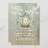 ランタンおよびベビーの呼吸素朴な夏の結婚式 招待状 (正面/裏面)