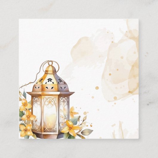 ランタンかわいらしイエローフローラ秋の結婚式詳細 エンクロージャーカード (裏面)