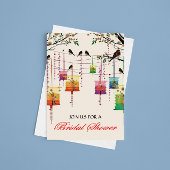 ランタンさくらんぼツリーバードフローラブライダルシャワー 招待状