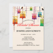 ランタンさくらんぼツリーバードフローラブライダルシャワー 招待状 (裏面)