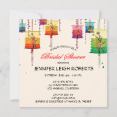 ランタンさくらんぼツリーバード春ブライダルシャワー 招待状 (裏面)