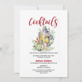 ランタンとバウブルクリスマスカクテルパーティー 招待状 (正面)