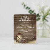 ランタンとパインコーンのリハーサルディナー 招待状 (スタンド正面)