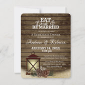 ランタンとパインコーンのリハーサルディナー 招待状 (正面)