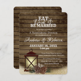 ランタンとパインコーンのリハーサルディナー 招待状