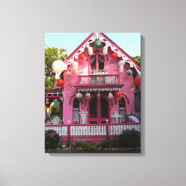 ランタンとピンクジンジャーブレッド – Martha's Vineyard キャンバスプリント