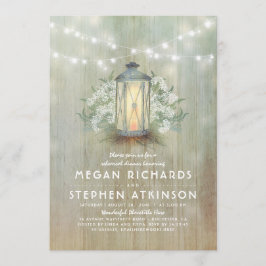 ランタンとベイビーズブレスの素朴なリハーサルディナー 招待状