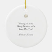 ランタンとリースしたクリスマスパーソナライズされた猫 セラミックオーナメント (裏面)