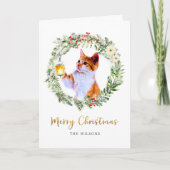 ランタンとリースしたクリスマス猫 シーズンカード (正面)