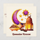 ランタンと星を持つゴールデンラマダンカレム シーズンカード (正面/裏面)