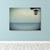 ランタンと海の写真の引き伸ばしキャンバス印刷 キャンバスプリント (インサイチュ (ウッドフロア))