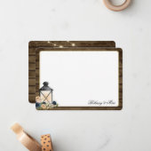 ランタンと花素朴感謝ノートカード ノートカード (正面/裏面インサイチュ)