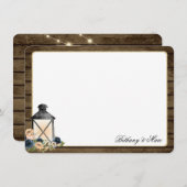 ランタンと花素朴感謝ノートカード ノートカード (正面/裏面)