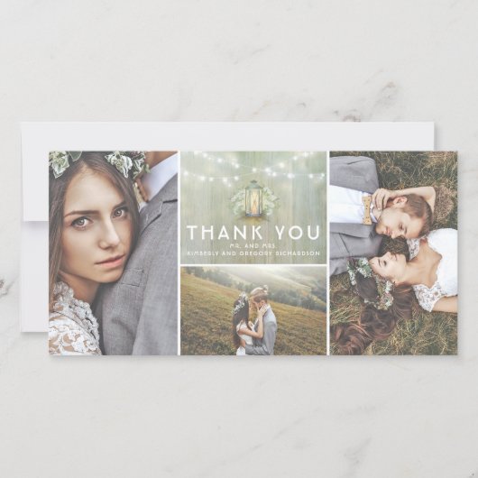 ランタンと赤ん坊の息結婚ありがとう サンキューカード (正面)