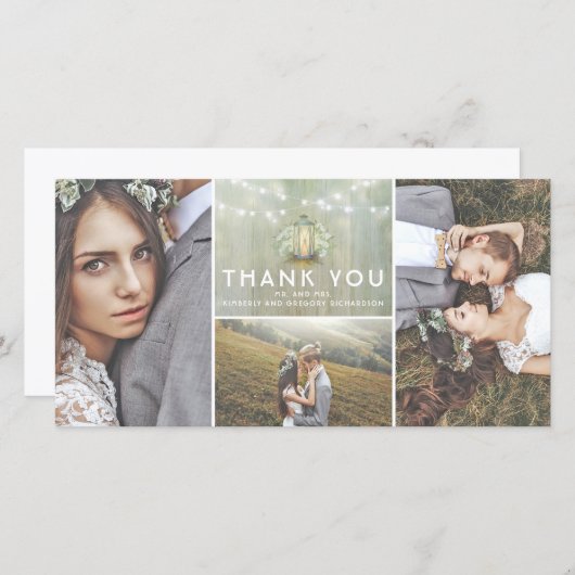 ランタンと赤ん坊の息結婚ありがとう サンキューカード (正面/裏面)