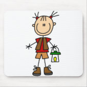 ランタンのマウスパッドの女の子のキャンピングカー マウスパッド (正面)