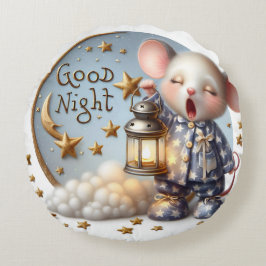 ランタンを持つマウス、Natasha Usコレクション ラウンドクッション