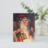 ランタンを持つ父クリスマス シーズンポストカード (スタンド正面)