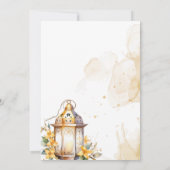 ランタンイエローフローラ秋の結婚式保存日 セーブザデート (裏面)