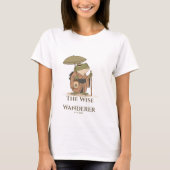 ランタンイラストが可愛い賢い旅するカエル Tシャツ (正面)
