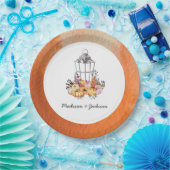 ランタンウォーターカラー秋パーソナライズされた ペーパープレート (パーティー)