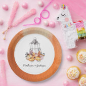 ランタンウォーターカラー秋パーソナライズされた ペーパープレート (パーティー)