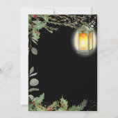 ランタンエレガントウィンターブラッククリスマスディナー 招待状 (裏面)