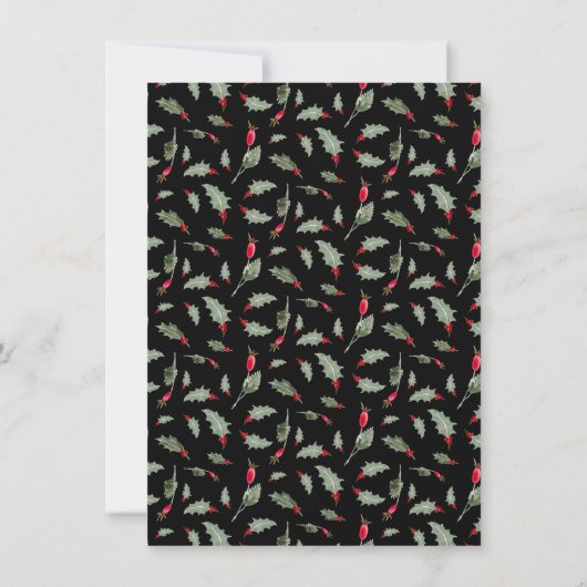 ランタンエレガントウィンターブラックレッドホリー詳細 招待状 (裏面)