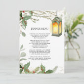 ランタンエレガントウィンターホリークリスマスディナー 招待状 (スタンド正面)