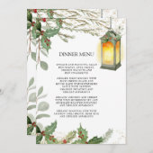 ランタンエレガントウィンターホリークリスマスディナー 招待状 (正面/裏面)