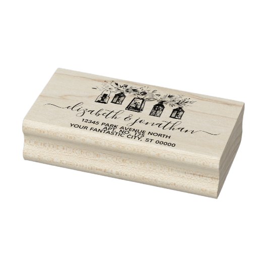 ランタンエレガントフローラ結婚差出人住所 ラバースタンプ (スタンプ)