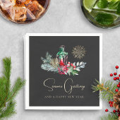 ランタンエレガントミニマモダンリストのクリスマスパーティー スタンダードカクテルナプキン