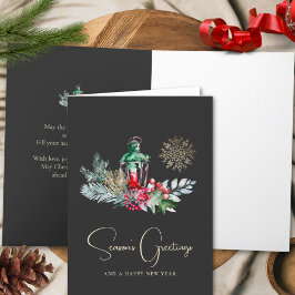 ランタンエレガントミニマル詩メリークリスマス シーズンカード