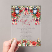ランタンエレガント |キャンドルフローラクリスマスパーティー アクリル招待状 (インサイチュ (ポータブル))