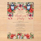 ランタンエレガント |キャンドルフローラクリスマスパーティー アクリル招待状 (正面)