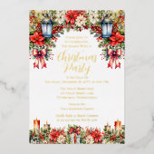 ランタンエレガント |キャンドルフローラクリスマスパーティー 箔シーズンカード (正面)