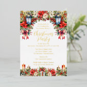 ランタンエレガント |キャンドルフローラクリスマスパーティー 箔シーズンカード (立ち正面)