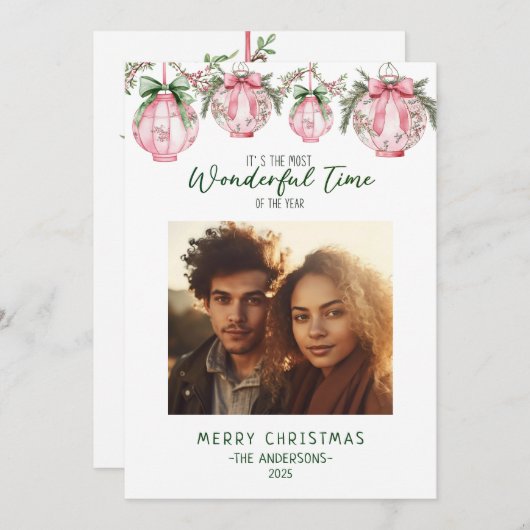 ランタンクリスマスの素晴らしい時間 シーズンカード (正面/裏面)