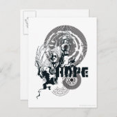 ランタングラフィック（青） 4 ポストカード (正面/裏面)