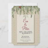 ランタンシンプルの付いた結婚冬 セーブザデート (裏面)