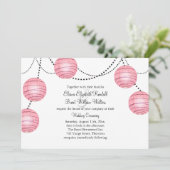 ランタンズインピンク結婚式招待状 招待状 (スタンド正面)