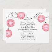 ランタンズインピンク結婚式招待状 招待状 (正面/裏面)